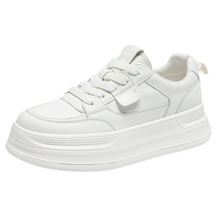 6cm厚底板鞋女小白鞋冬季加绒内增高女鞋小众轻便软底黑白熊猫鞋