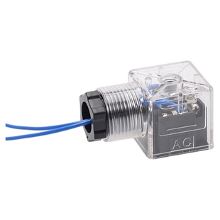 气动液压电磁阀线圈接线器 三叉指示灯插头 AC220 DC24 DIN43650A