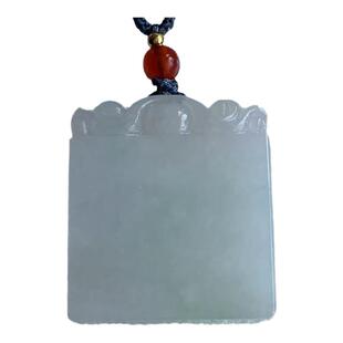 缅甸翡翠吊坠天然A货白色如意锁吊坠白色同心锁挂件如意锁挂件