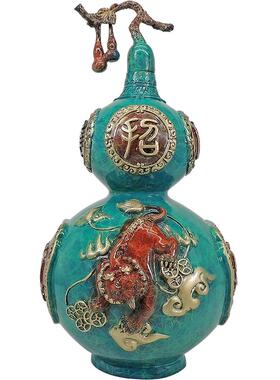 招财纯铜酒柜居家葫芦摆件