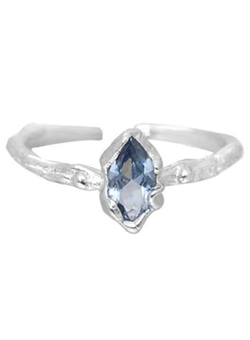 S925纯银肌理感锆石戒指不规则