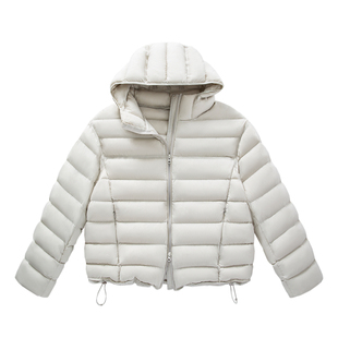 YANGLE_排骨鹅绒服女2025年冬季新款韩系泡芙羽绒服短款连帽外套
