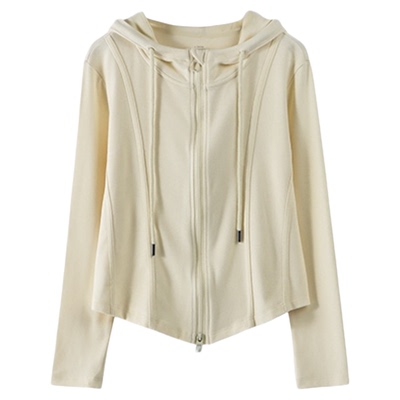 暖氧绒拉链开衫外套女短款运动收腰连帽卫衣女2025春秋新款百搭