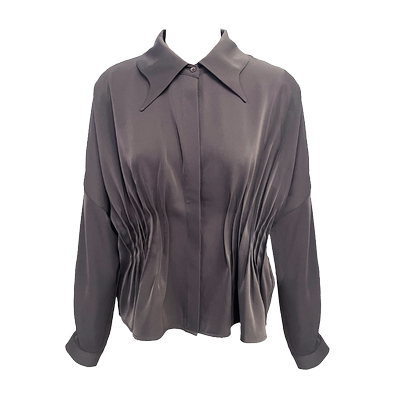 新款光泽感顺滑略收腰衬衫