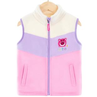 迪士尼女童摇粒绒马甲2026秋冬款小女孩外穿背心儿童内穿森系马甲