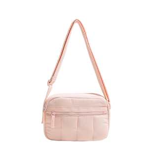 橙子少女可爱云朵包蓬蓬羽绒小方包2026新款大容量简约轻便斜挎包