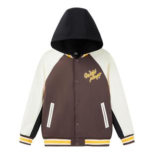 安踏儿童男大童运动上衣2025秋季新款舒百搭适中大童连帽薄外套潮