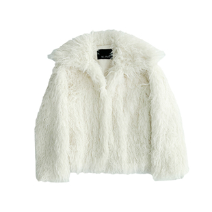 白色短款羊羔毛外套女2025新款韩系年轻毛茸茸小个子环保皮草冬厚
