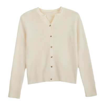 大码V领毛衣开衫外套女针织长袖