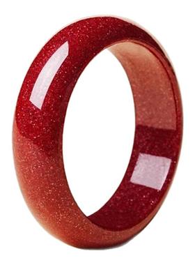 保真朱砂戒指女款原矿素圈红指环男款小众尾戒对戒款食情侣指戒