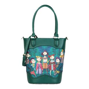 卡秀原创小众印花手提包2025新款百搭轻便水桶女包国风单肩斜挎包