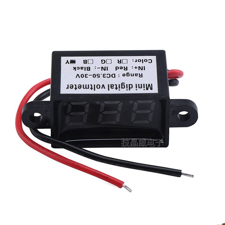 防水电压表0.28数显dc直流显示表头二线12Vled3-30V数字