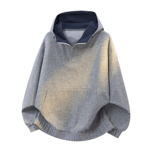 NASA STUSY美式高街2026新款春装男款宽松情侣潮牌连帽半拉链卫衣