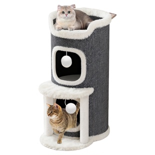 剑麻猫抓桶小户型树洞猫窝一体猫爬架不占地多层冬季加厚保暖封闭