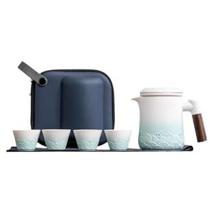 沧海便携式旅行茶具套装快客杯一壶四杯陶瓷带过滤泡茶神器伴手礼