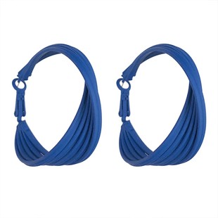 克莱因蓝色耳环显瘦圆环耳钉小众 耳饰耳圈耳扣女