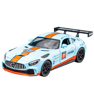 奔驰AMG GTR赛道版跑车合金车模海湾油站儿童礼物玩具车仿真赛车