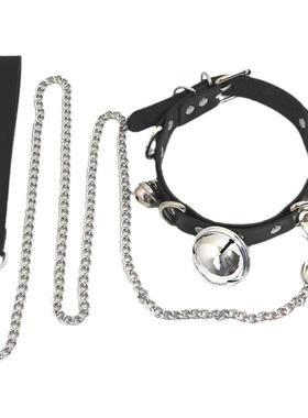 脖子铃铛哥特风锁骨链皮项圈