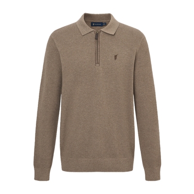 POLOWALK男装针织衫2025秋季新品百搭半拉链翻领套头上衣打底衫男