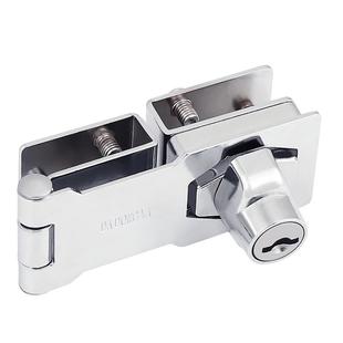 免打孔玻璃柜锁商场展示柜门锁单门橱窗锁柜台双开锁玻璃柜对开锁