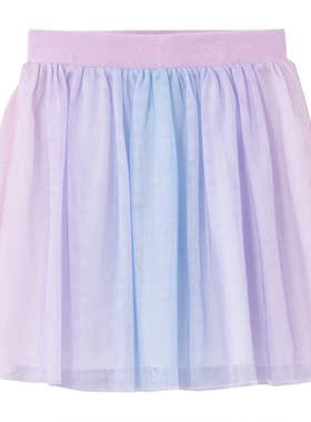 班尼路童装夏休闲儿童裙子女童蓬蓬半身裙梦幻彩虹渐变短裙中童Z