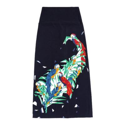 立体印花开衩包臀裙直筒半身裙