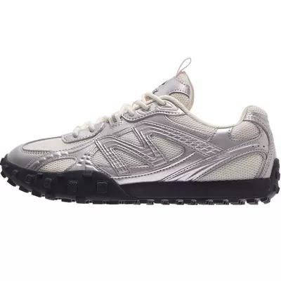 骆驼板鞋流光透气银色复古德训鞋