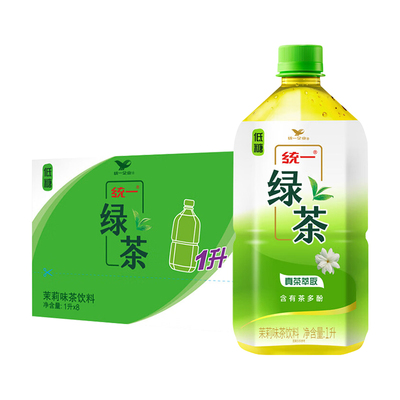 统一绿茶茉莉味1L*8瓶整箱特价批发夏日畅饮大瓶1升茉莉味茶饮料