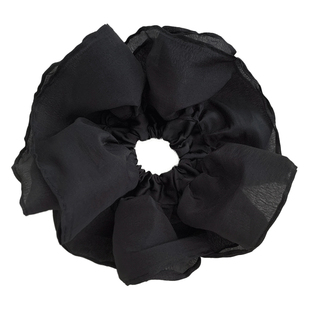 超大号仙气大肠发圈女2025新款黑色双层大花朵头绳高级感头花发饰