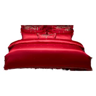罗莱家纺结婚四件套喜被婚庆六件套大红色床单被套婚嫁床上用品
