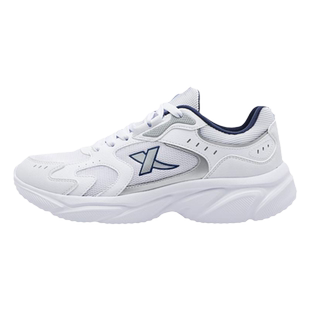 特步男鞋秋冬2026新款轻便软底白色跑步鞋皮面减震学生运动鞋男款