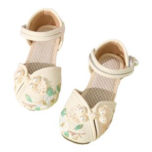 汉服女童2026夏季新款儿童新中式古风绣花鞋小女孩搭配旗袍裙皮鞋