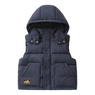 男童连帽棉服马甲背心冬装2025新款秋冬款童装儿童宝宝冬季上衣潮