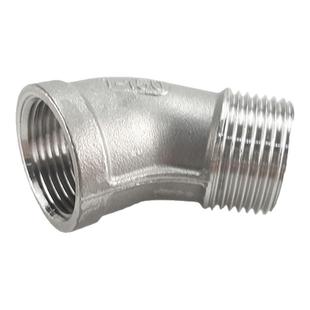 304不锈钢45度内外丝弯头 45°内外牙丝扣连接2分3分4分6分1寸2寸