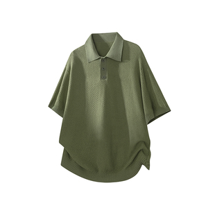 宽松短袖男款T恤POLO衫潮牌高级感痞帅风2026新款百搭美版上衣