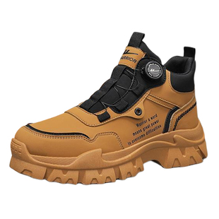 回力男鞋马丁靴2025新款冬季纽扣高帮大黄靴雪地运动登山靴子男款