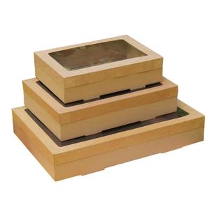 野餐盒聚会派对茶歇户外水果寿司便当盒子点心烧烤打包盒牛皮纸盒