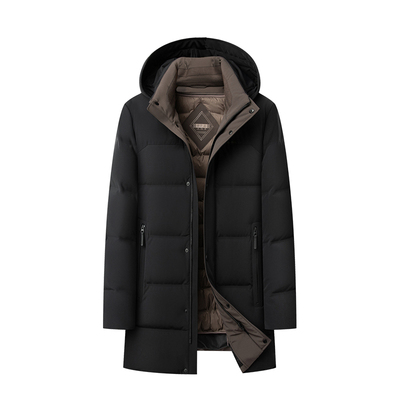 皮尔卡丹中长款加厚羽绒服