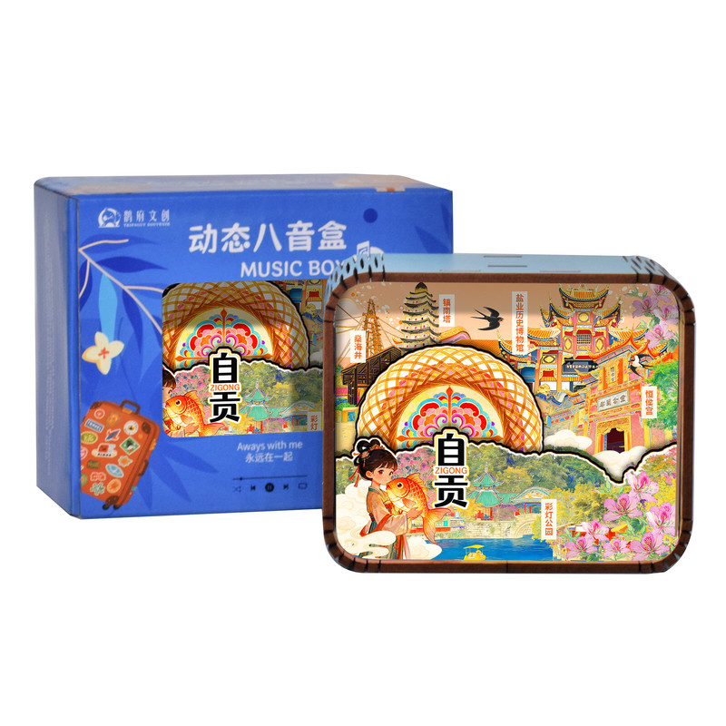 中国风复古珐琅音乐盒定制批发