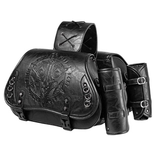 复古摩托车改装侧边箱包欧美哈雷风太子巡航装备车皮边包改装挂包