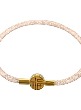 原创设计钢丝网手链女超闪水晶颗粒装饰高级感百搭福字钛钢扣手绳