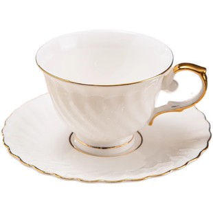 轻奢风高级感骨瓷咖啡杯碟礼盒装创意金边陶瓷泡茶杯精致乔迁礼物