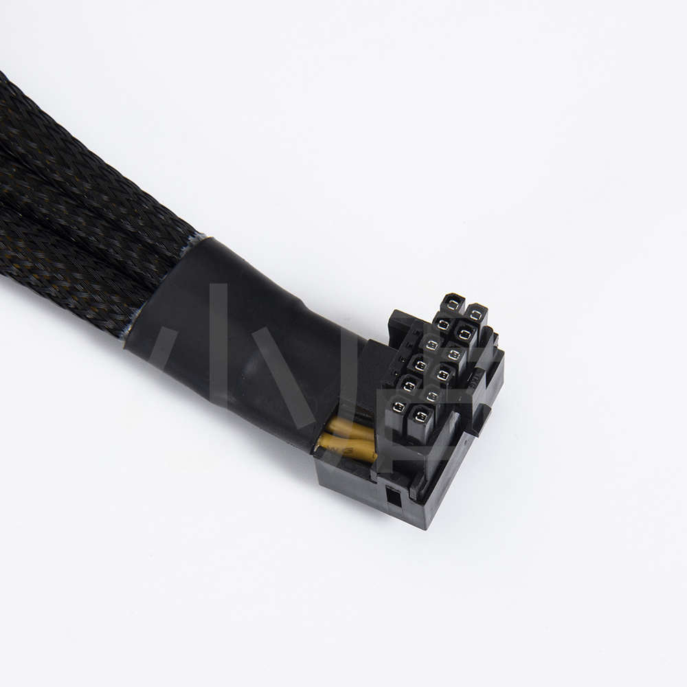 12+4P显卡转接线 16显卡3X8PIN转16Pin PCIE 5.0弯头连接线 90度