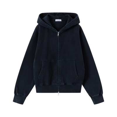 VLABMADE霜感水洗拉链帽衫