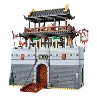 迪库三国小侠古代战争攻城车主城角楼城墙积木城池青少年礼物男孩