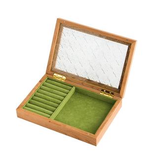 樱桃木首饰盒实木珠宝项链耳环盒梳妆台收纳盒放黄金复古高档精致