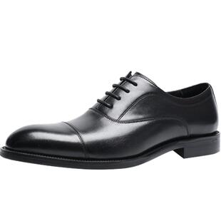 【头层牛皮】千百度三接头休闲皮鞋德比鞋男鞋商务正装真皮婚鞋