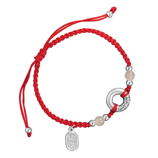 平安扣本命年红绳手链999纯银女2026马年红手绳编织绳送妈妈礼物