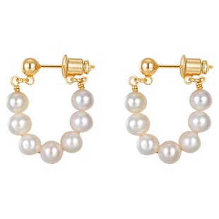 小立交 S925银针天然淡水珍珠耳环女高级感简约复古轻奢新款耳饰