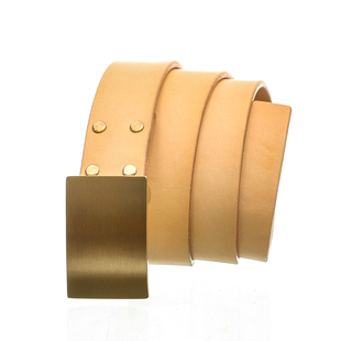 养牛 C级手工定制粗狂复古休闲腰带头层牛皮牛仔裤皮带纯铜板扣带